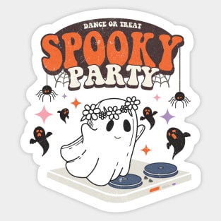 Ghostly Dance or Treat: Spooky Halloween Party Sticker